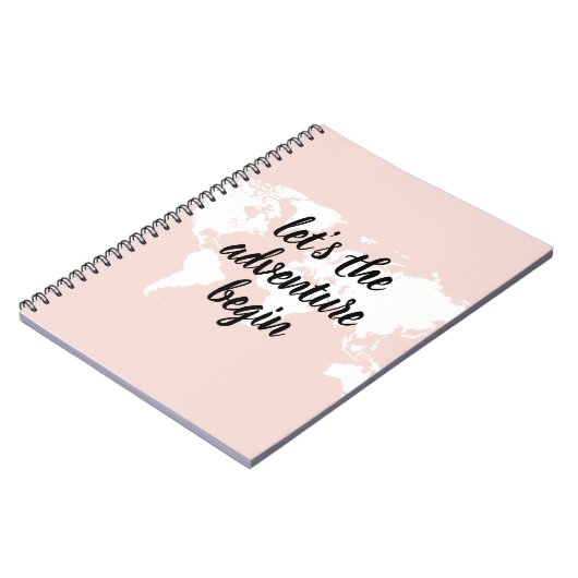 Positives Pink Das Abenteuer beginnt mit der Weltk Notizblock (Linke Seite)