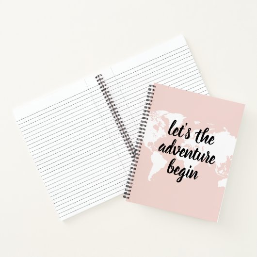 Positives Pink Das Abenteuer beginnt mit der Weltk Notizblock (Innenseite)