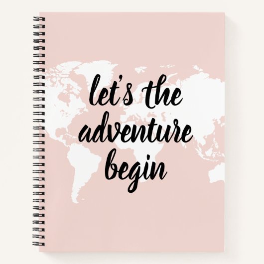 Positives Pink Das Abenteuer beginnt mit der Weltk Notizblock (Vorderseite)