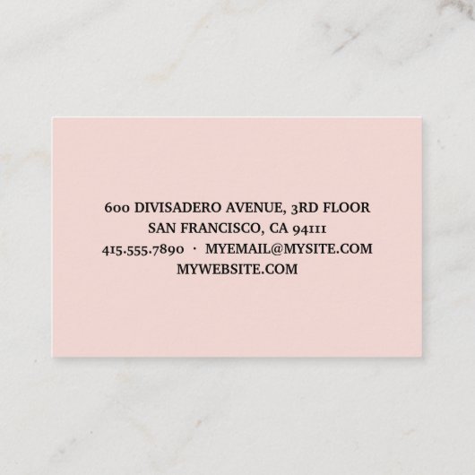 Positives Pink Das Abenteuer beginnt mit der Weltk Visitenkarte (Rückseite)