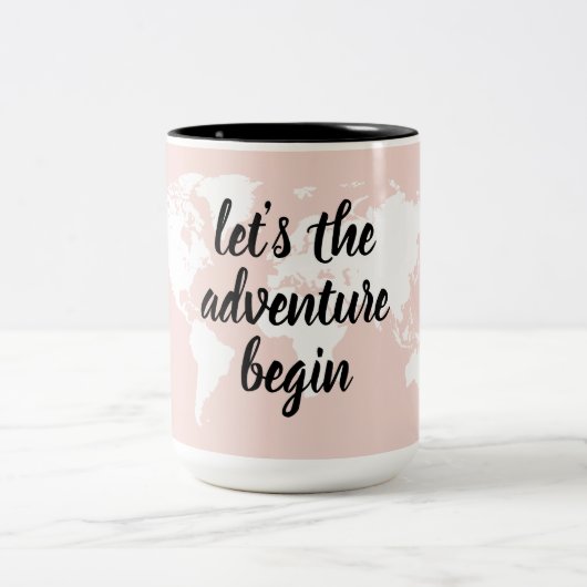 Positives Pink Das Abenteuer beginnt mit der Weltk Zweifarbige Tasse (Mittel)
