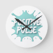 Positives Puls-Splatter-Grafik Runde Wanduhr (Vorderseite)