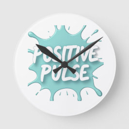 Positives Puls-Splatter-Grafik Runde Wanduhr