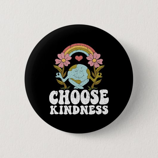 Positives Rainbow Peace Hippie Wählen Sie Kindness Button (Vorderseite)