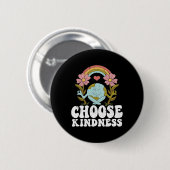 Positives Rainbow Peace Hippie Wählen Sie Kindness Button (Vorne & Hinten)