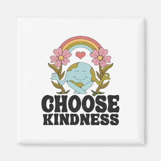 Positives Rainbow Peace Hippie Wählen Sie Kindness Magnet (Vorne)