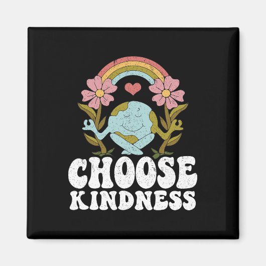 Positives Rainbow Peace Hippie Wählen Sie Kindness Magnet (Vorne)