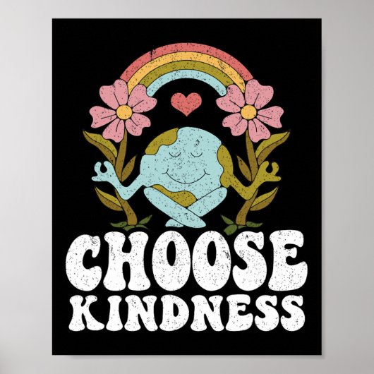 Positives Rainbow Peace Hippie Wählen Sie Kindness Poster (Vorne)