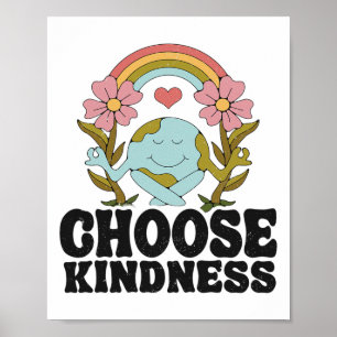 Positives Rainbow Peace Hippie Wählen Sie Kindness Poster