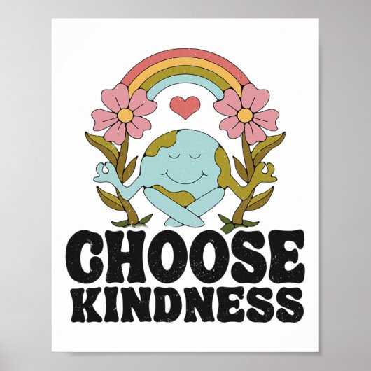 Positives Rainbow Peace Hippie Wählen Sie Kindness Poster (Vorne)