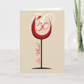 Positives Rotwein Glas 50 So, was / 50. Geburtstag Karte (Vorderseite)
