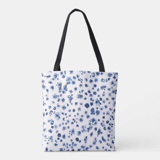 Positives Slogan Blauer Blumenmuster Bloom Tasche (Rückseite)