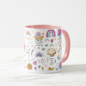 Positives Snail-Denken, Pink-Kaffee-Tasse, 11oz Tasse (VorderseiteRechts)