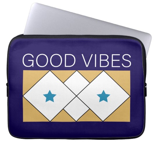 Positives Vibes erfrischendes Design Laptopschutzhülle (Vorderseite)