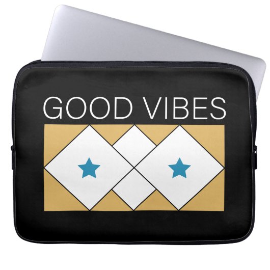 Positives Vibes erfrischendes Design Laptopschutzhülle (Vorderseite)