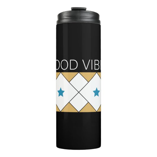 Positives Vibes erfrischendes Design Thermosbecher (Vorderseite)