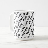 Positives Vibes nur Typografie Design Kaffeetasse (Vorderseite Links)