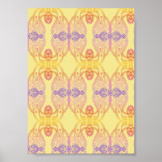 Positives Vibes Paisley Pattern Poster (Vorne)
