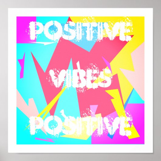 Positives Vibes Pastel Farben Abstraktes Kunstpost Poster (Vorne)