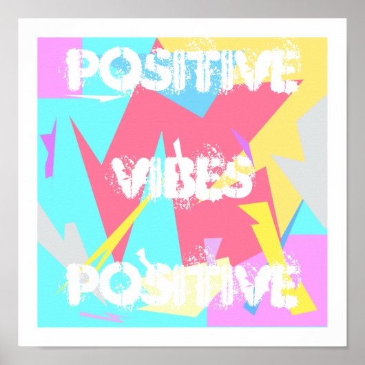 Positives Vibes Pastel Farben Abstraktes Kunstpost Poster (Vorne)