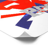 Positives Vibes Red Blue White Abstrakt Art Poster (Ecke)