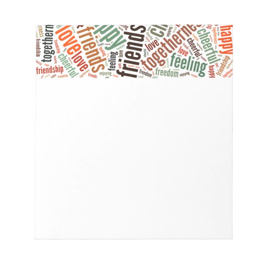 Positives Wortdesign Notizblock (Vorderseite)