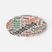 Positives Wortdesign Pappteller (Schrägansicht)