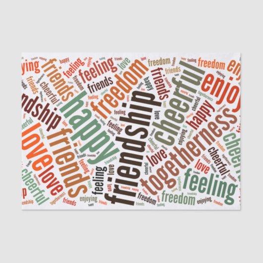 Positives Wortdesign Seidenpapier (Vorderseite)