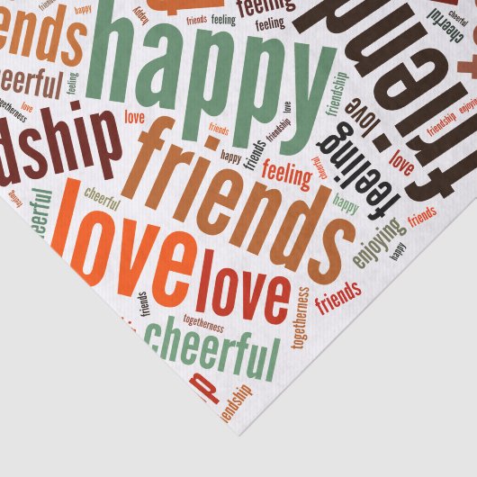 Positives Wortdesign Seidenpapier (Ausschnitt)