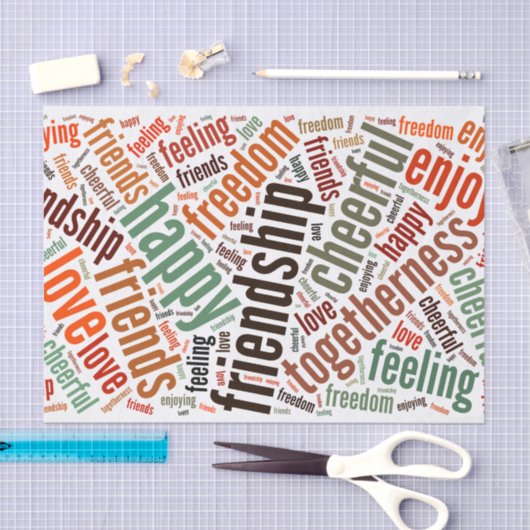 Positives Wortdesign Seidenpapier (Handwerk)