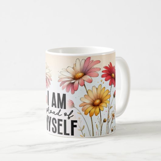 Positives Zitat Blumenvase Tasse (VorderseiteRechts)