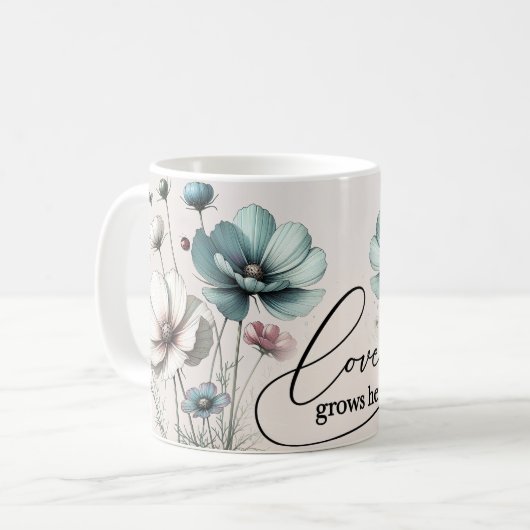 Positives Zitat Blumenvase Tasse (Vorderseite Links)