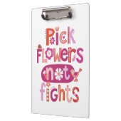 Positives Zitat der rosa Blüte Klemmbrett (Links)