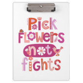 Positives Zitat der rosa Blüte Klemmbrett (Vorderseite)