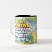 positives Zitat - Dinosaurier-Thema Zweifarbige Tasse (Vorderseite Links)