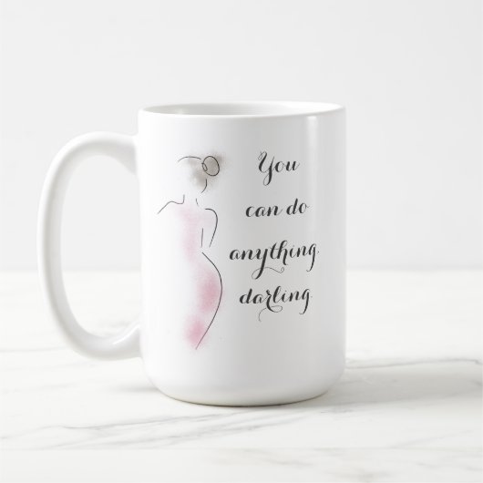 Positives Zitat Feminine Silhouette Motivation Tas Kaffeetasse (Links)