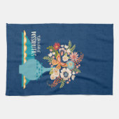 Positives Zitat Hübsch blauer Blumenvase Geschirrtuch (Horizontal)