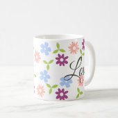 Positives Zitat individuelles Blumendesign Kaffeetasse (VorderseiteRechts)