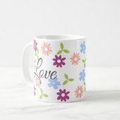 Positives Zitat individuelles Blumendesign Kaffeetasse (Vorderseite Links)