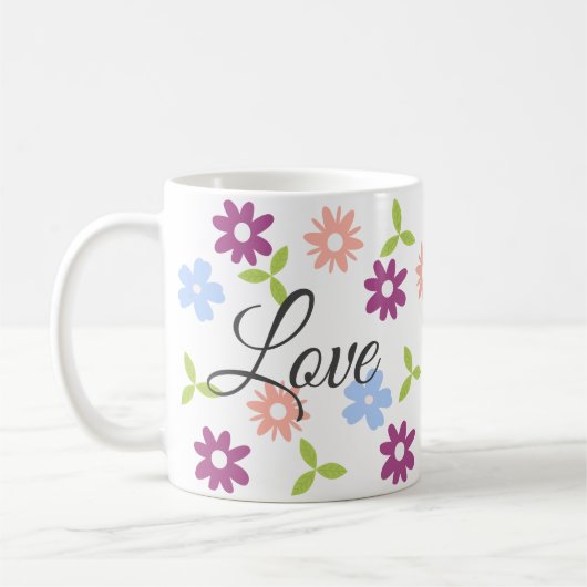 Positives Zitat individuelles Blumendesign Kaffeetasse (Links)