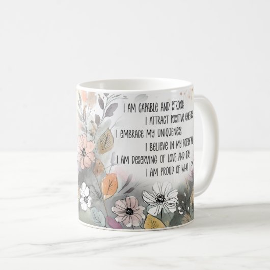 Positives Zitat Inspirative Tasse, Boho Cup Kaffeetasse (VorderseiteRechts)
