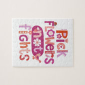 Positives Zitat mit rosa Hand Puzzle (Horizontal)