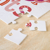 Positives Zitat mit rosa Hand Puzzle (Seite)