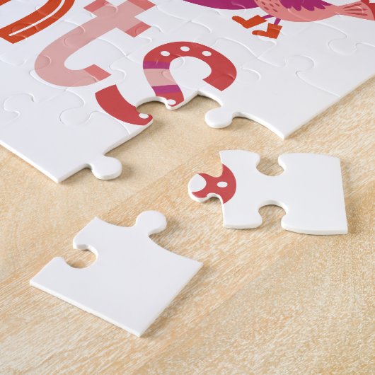 Positives Zitat mit rosa Hand Puzzle (Seite)