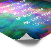 positives Zitat mit tausend Wörtern Türkis und lil Poster (Ecke)