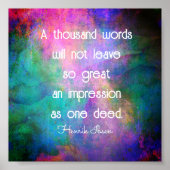 positives Zitat mit tausend Wörtern Türkis und lil Poster (Vorne)