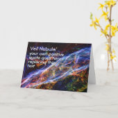 Positives Zitat - Schleiernebel Hubble-Bild Karte (Gelbe Blume)