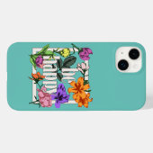Positives Zitat Sei glücklich und Garten-Blume Case-Mate iPhone Hülle (Rückseite (Horizontal))