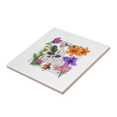 Positives Zitat Sei glücklich und Garten-Blume Fliese (Seite)