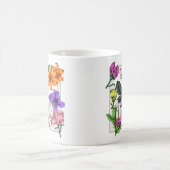 Positives Zitat Sei glücklich und Garten-Blume Kaffeetasse (Mittel)
